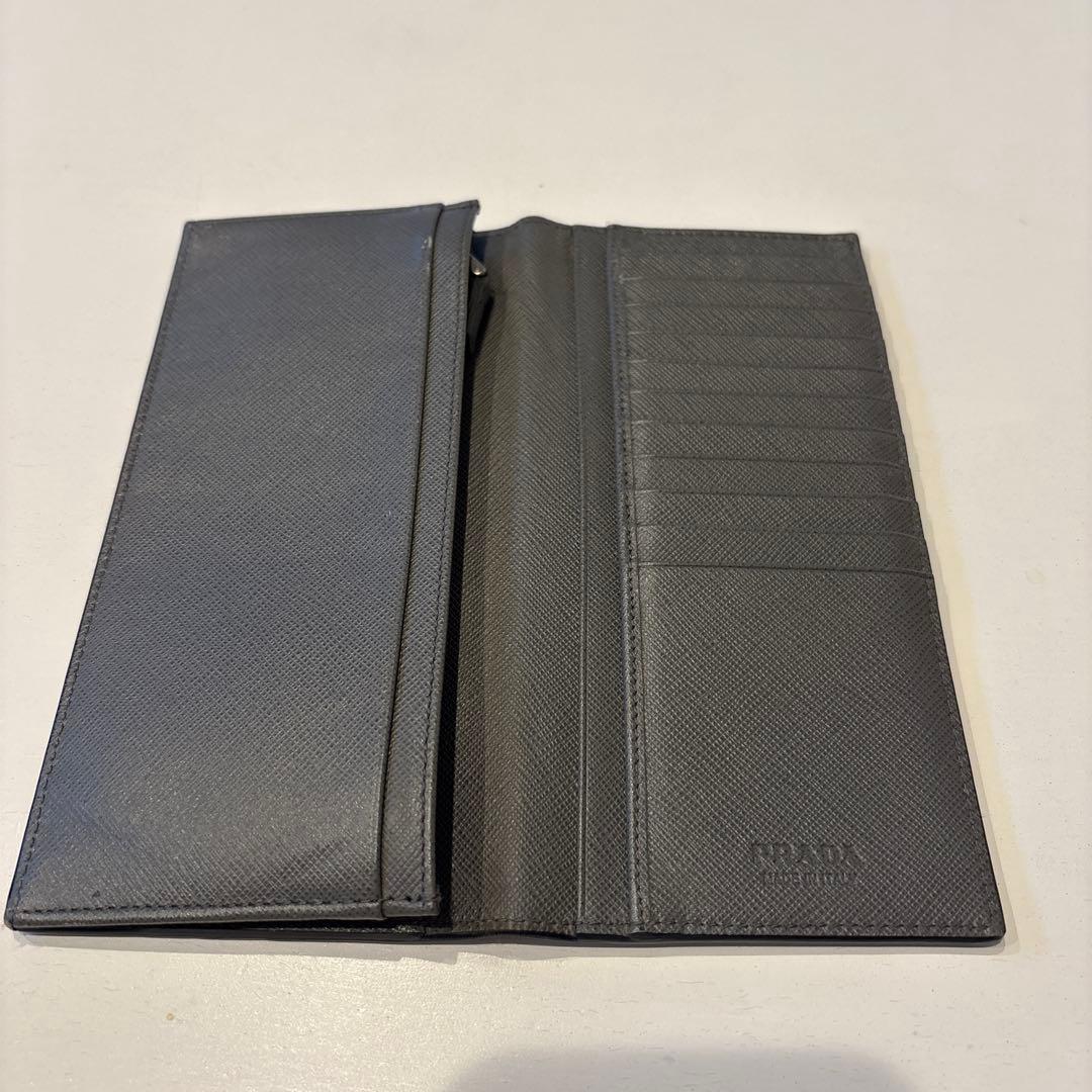 PRADA ネイビー イエロー 長財布