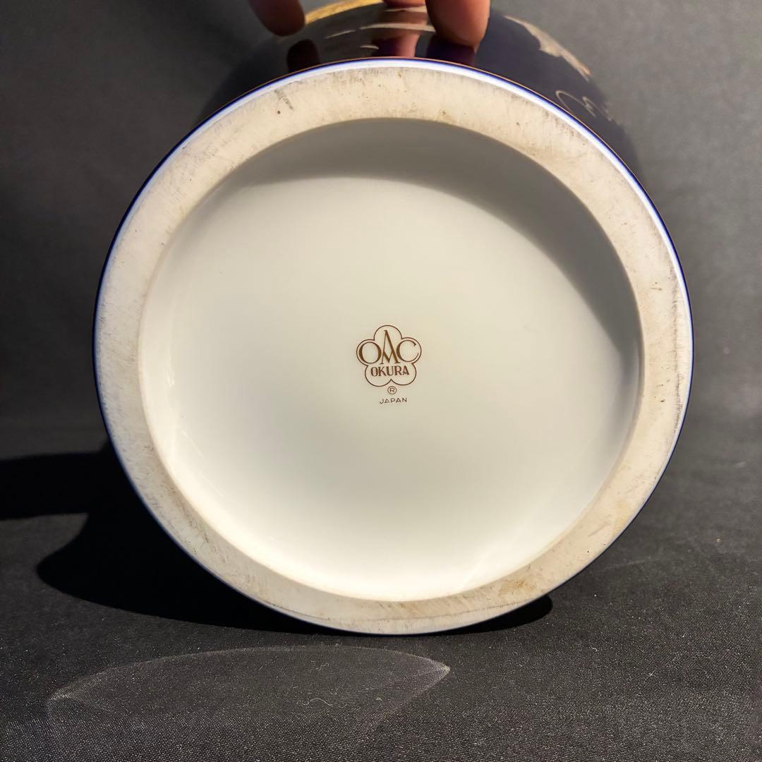 大倉陶園 花瓶 瑠璃金蝕葡萄 36cm OKURA CHINA 箱付 自宅保管