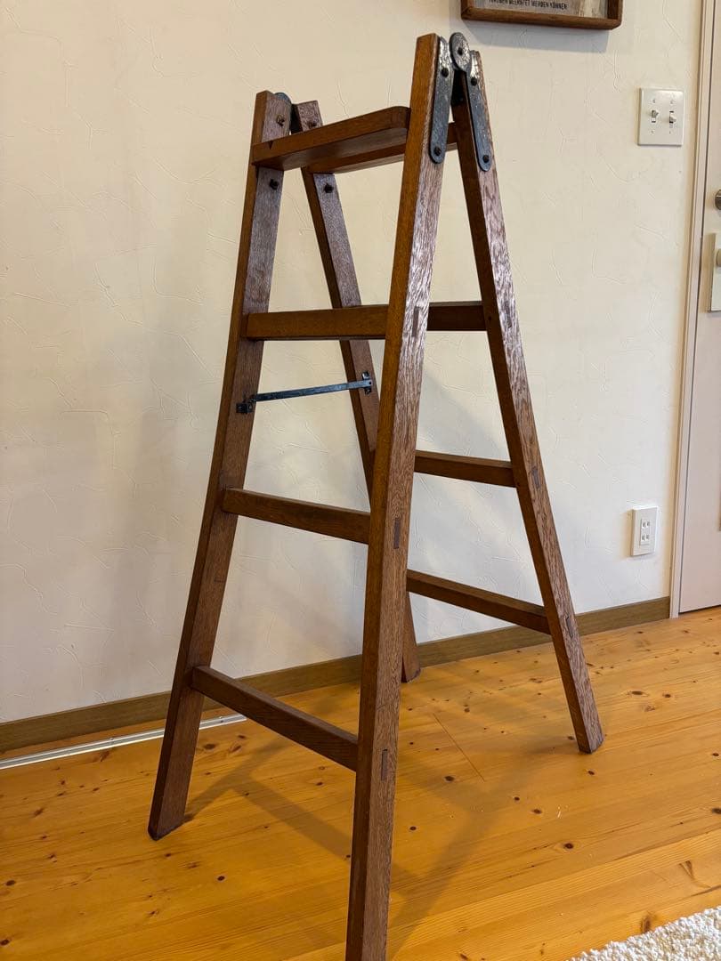 アンティーク木製ラダー脚立ディスプレイ棚