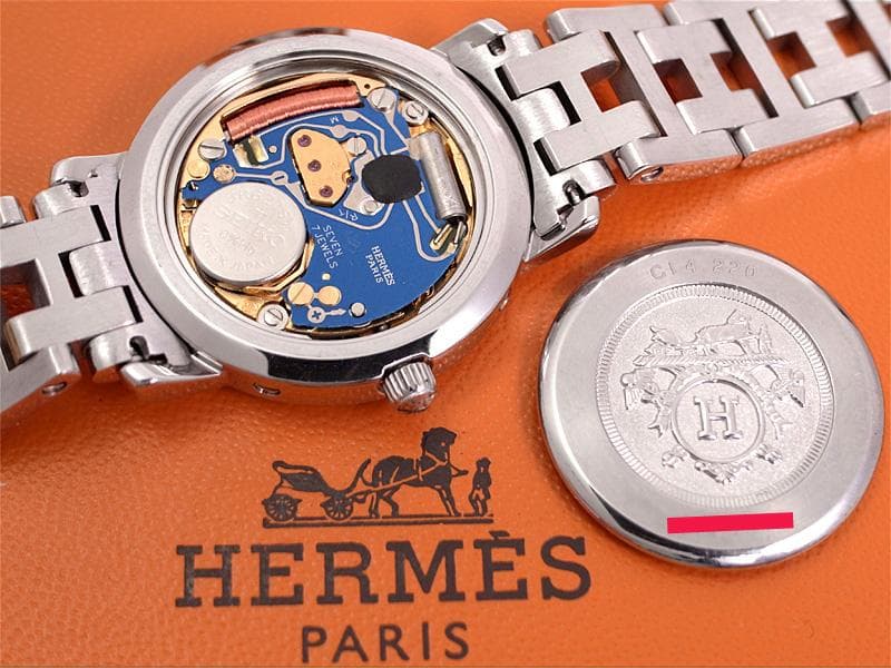 鑑別書つき　特注HERMES ダイヤ × ルビー ベゼル／鑑別書・箱