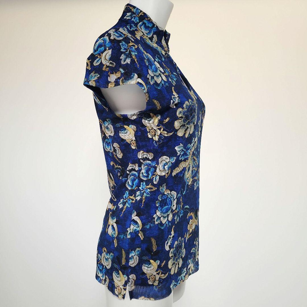 【美品】VIVIENNE TAM フラワープリント チャイナドレストップ ０
