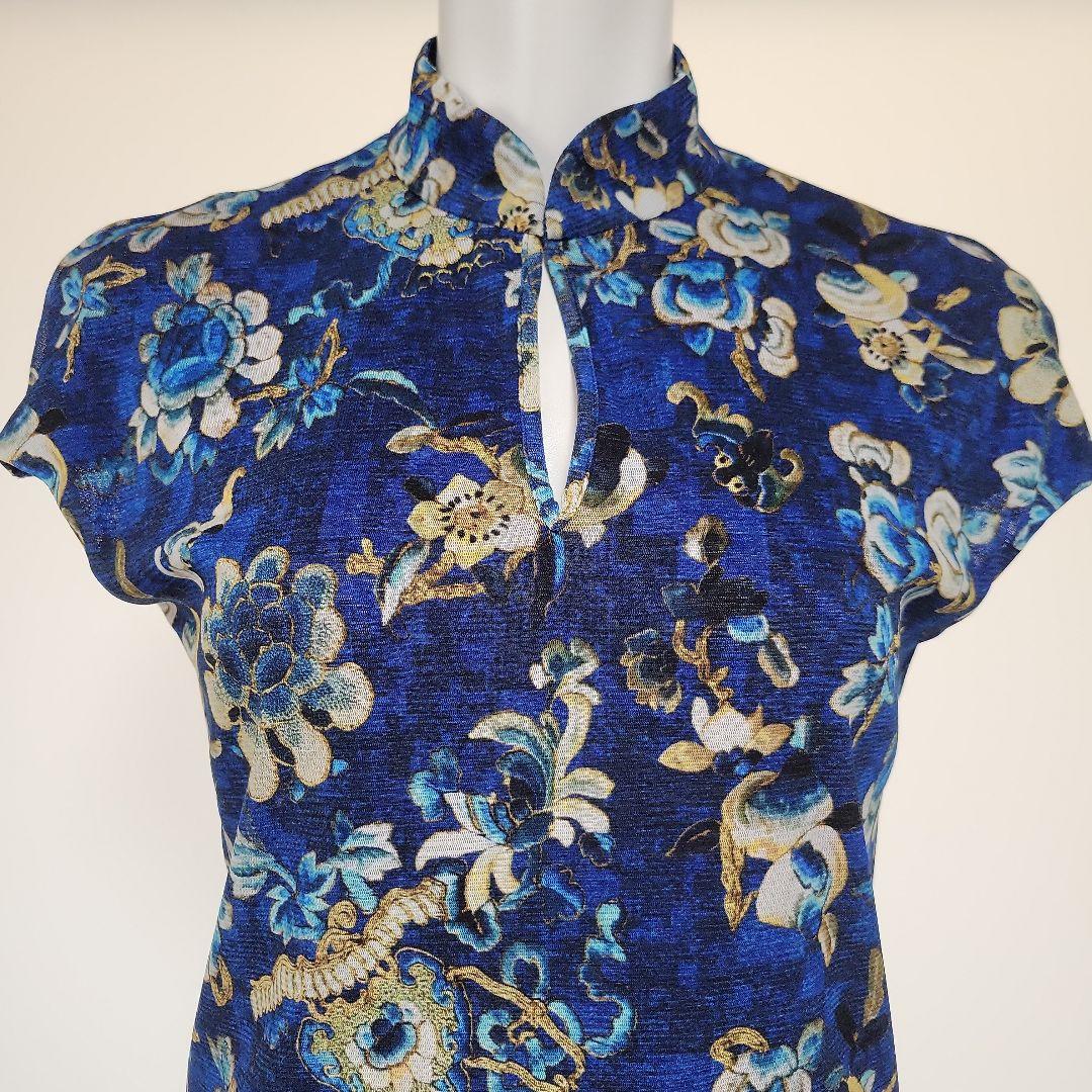 【美品】VIVIENNE TAM フラワープリント チャイナドレストップ ０