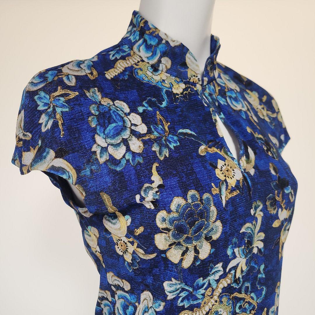 【美品】VIVIENNE TAM フラワープリント チャイナドレストップ ０