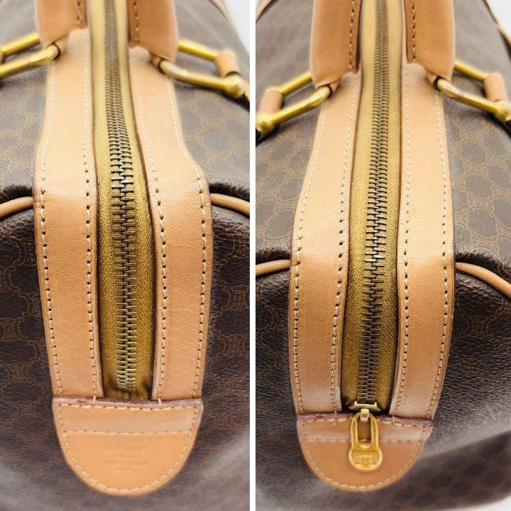 極美品✨️セリーヌ ボストンバッグ トリオンフ マカダム ブラウン レザー 本革