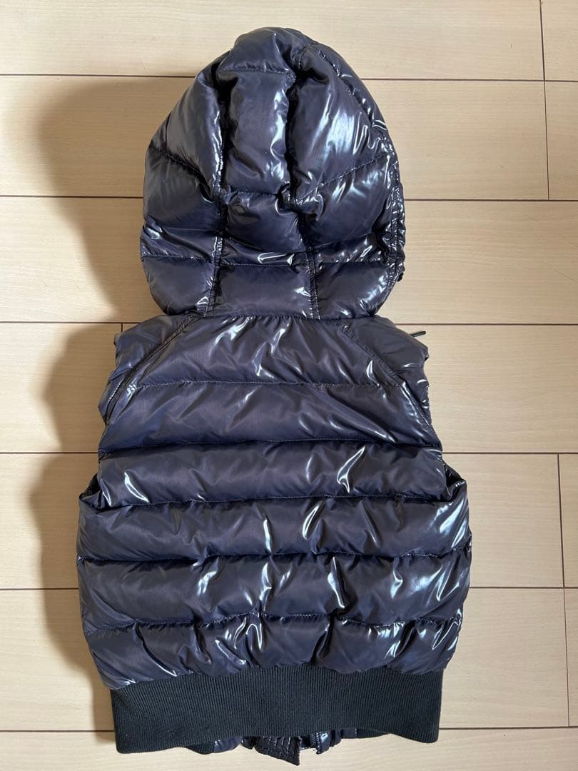 モンクレール　Moncler ネイビー フード付き　ダウンベスト　サイズ00