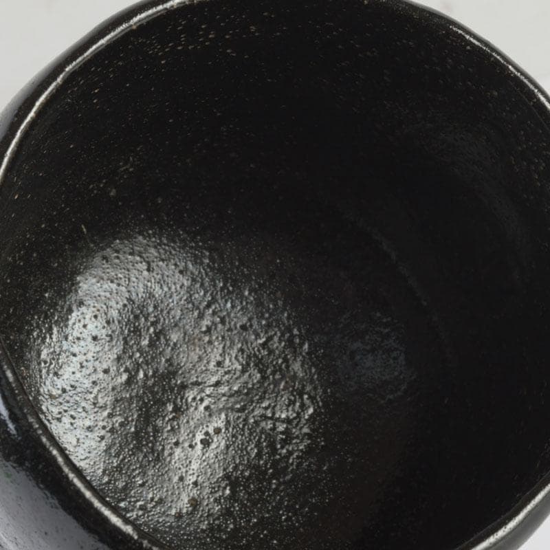 茶道具　伊東陶山造　黒楽筒茶碗　共布共箱　V　9847
