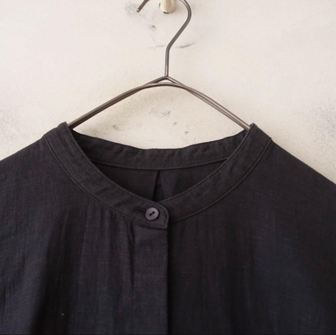 エヴァムエヴァ evam eva リネン長袖シャツワンピース