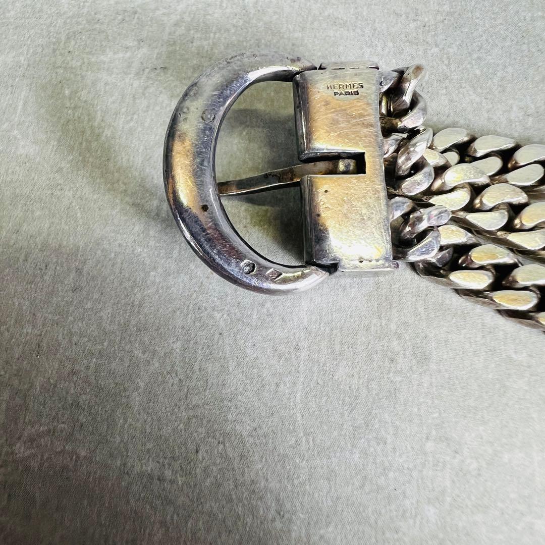 Vintage Hermes エルメス ブックルセリエ ブレスレット シルバー