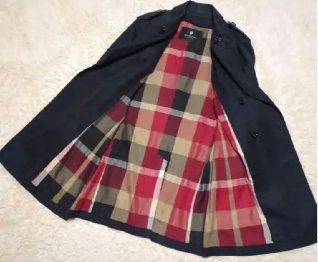 ブラックレーベル クレストブリッジ トレンチコート　L 黒 ウールライナー付