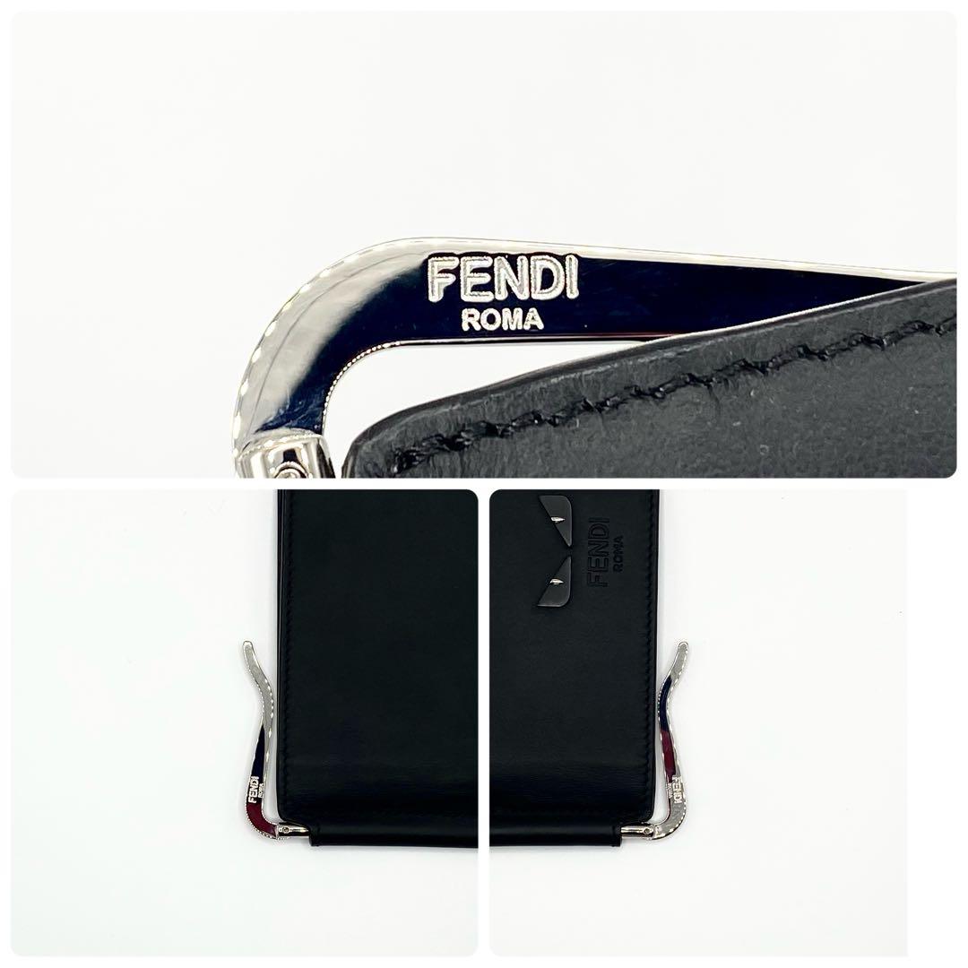 ✨付属品完備✨FENDI マネークリップ　バグズアイ　モンスター　レザー　極美品