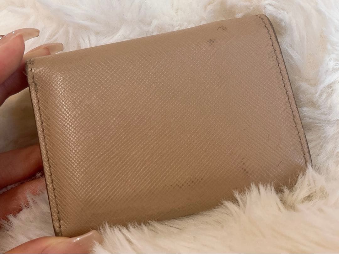 【専用出品】PRADA サフィアーノ　三つ折り　ミニ財布　ピンクベージュ