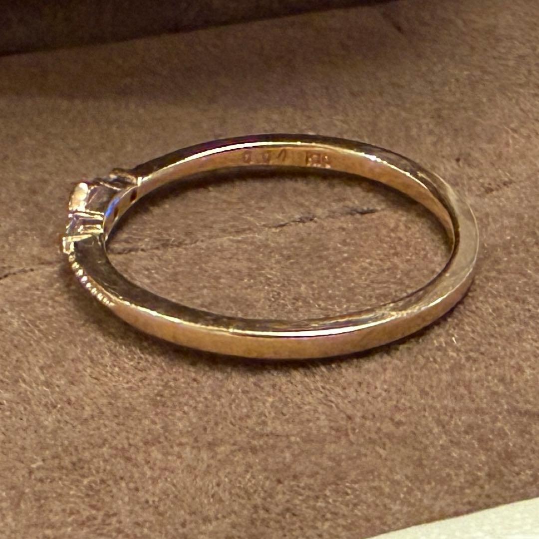 agete K10 0.04ct ヘキサゴン ダイヤモンドリング 9号