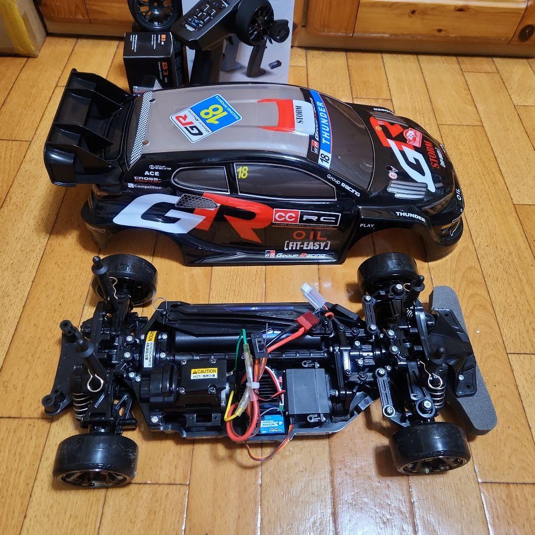 タミヤ ドリフト ラジコン フルセット　TT02　黒　ラリー　ボディ　tt01②
