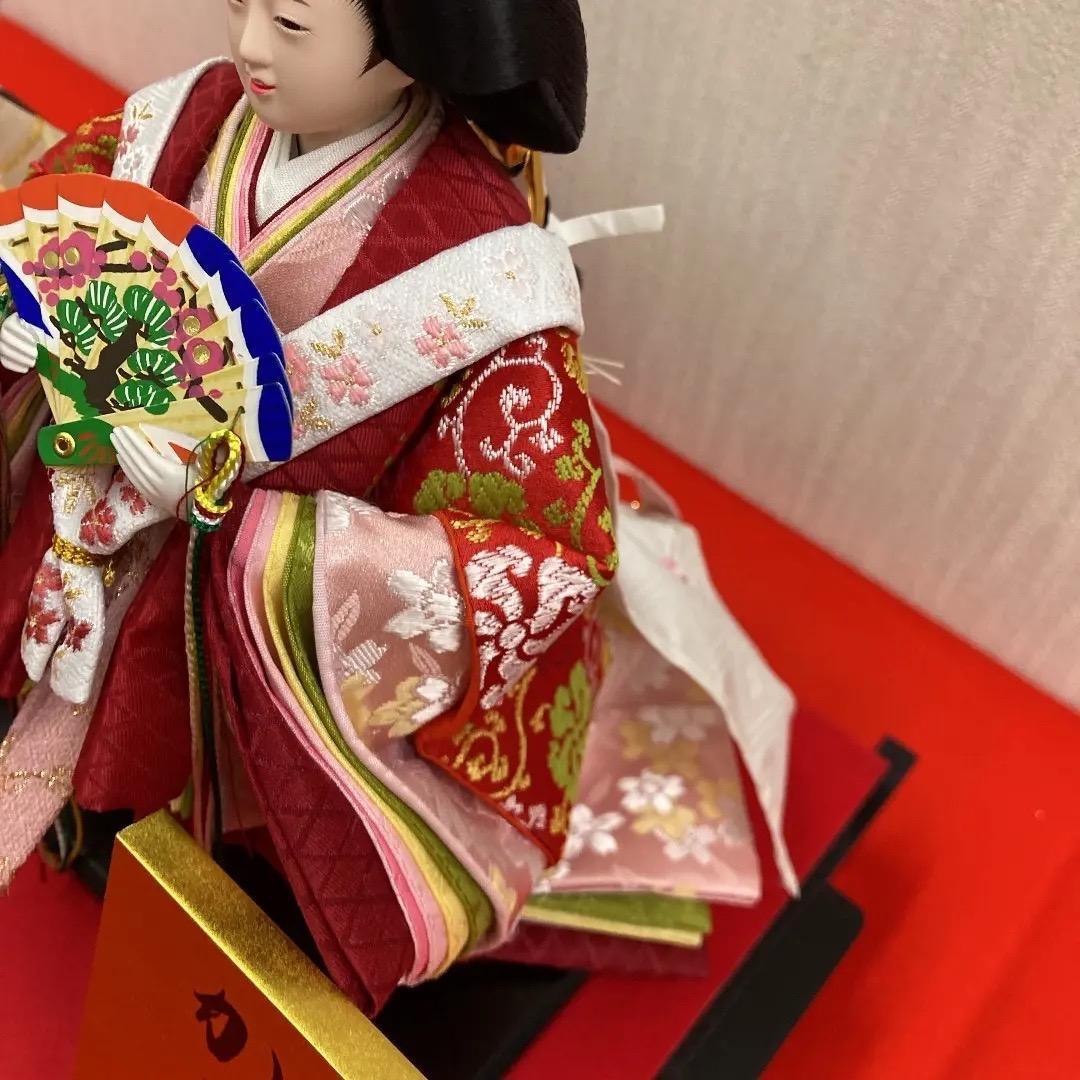 K8 親王ケース　オルゴールつき　立ち雛　アクリルケース　巾48㎝位 雛ケース