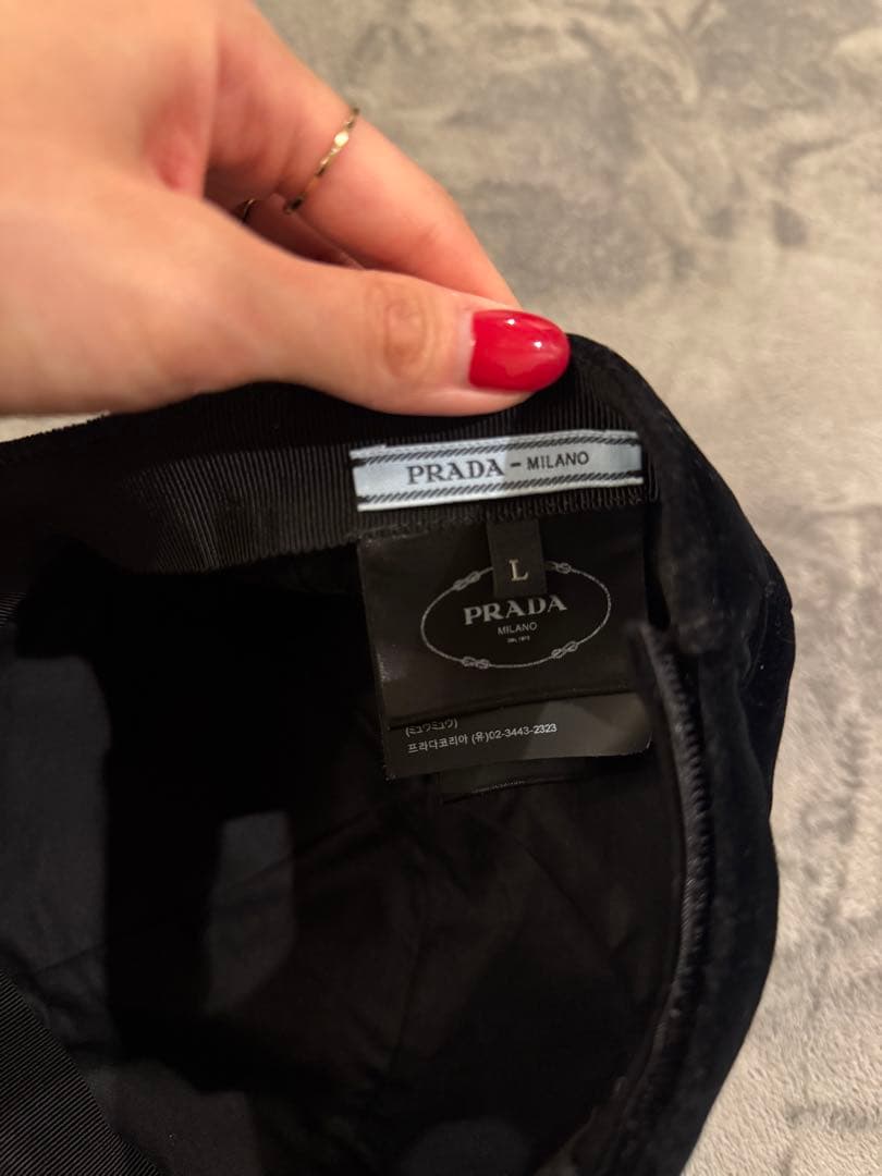PRADA ベロアキャップ L 黒