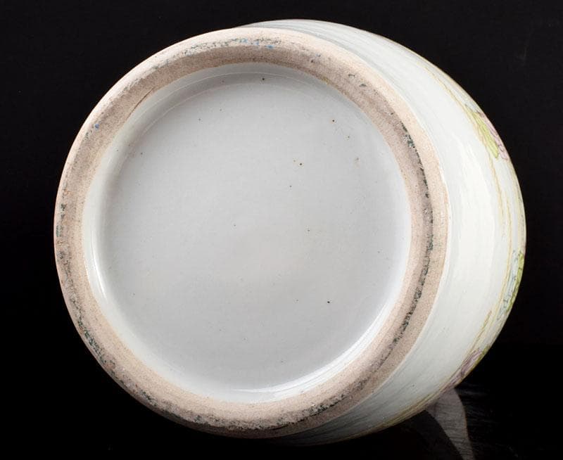 中国　粉彩　漢詩人物文　不遊環瓶　V　3901B