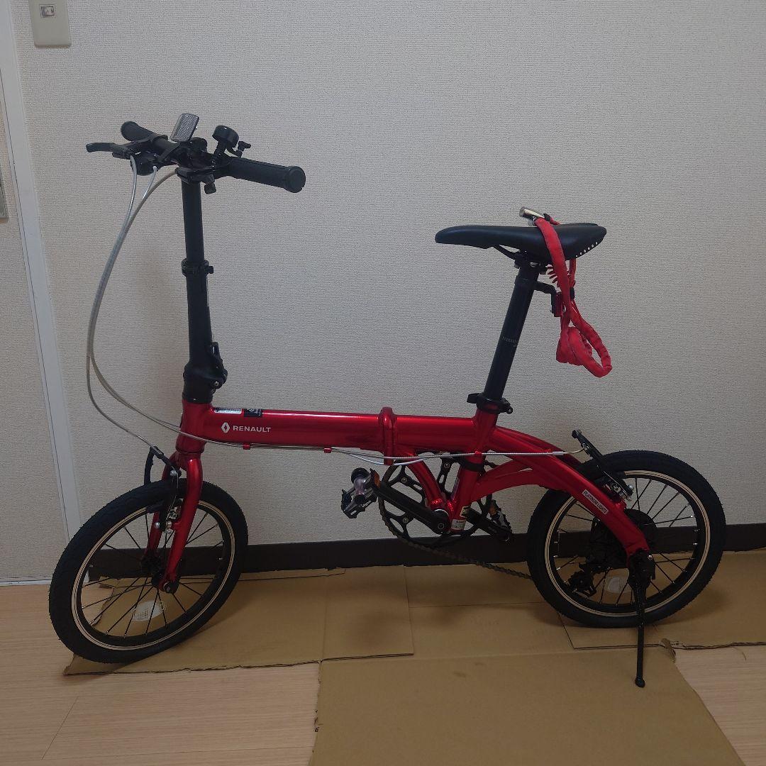 【マサさん用】ルノー（赤）7段変速 折りたたみ自転車（鍵・ライト・オイル等付）