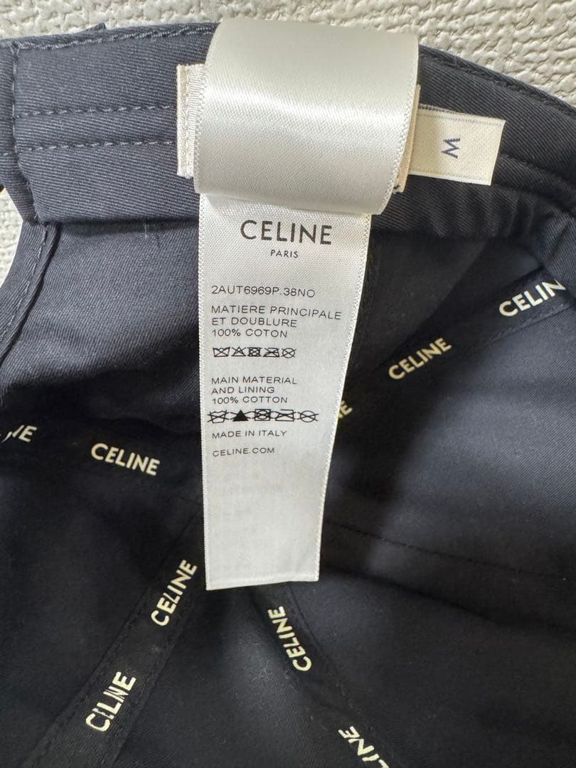 【CELINE】セリーヌ　ベースボールキャップ　ブラック　Mサイズ
