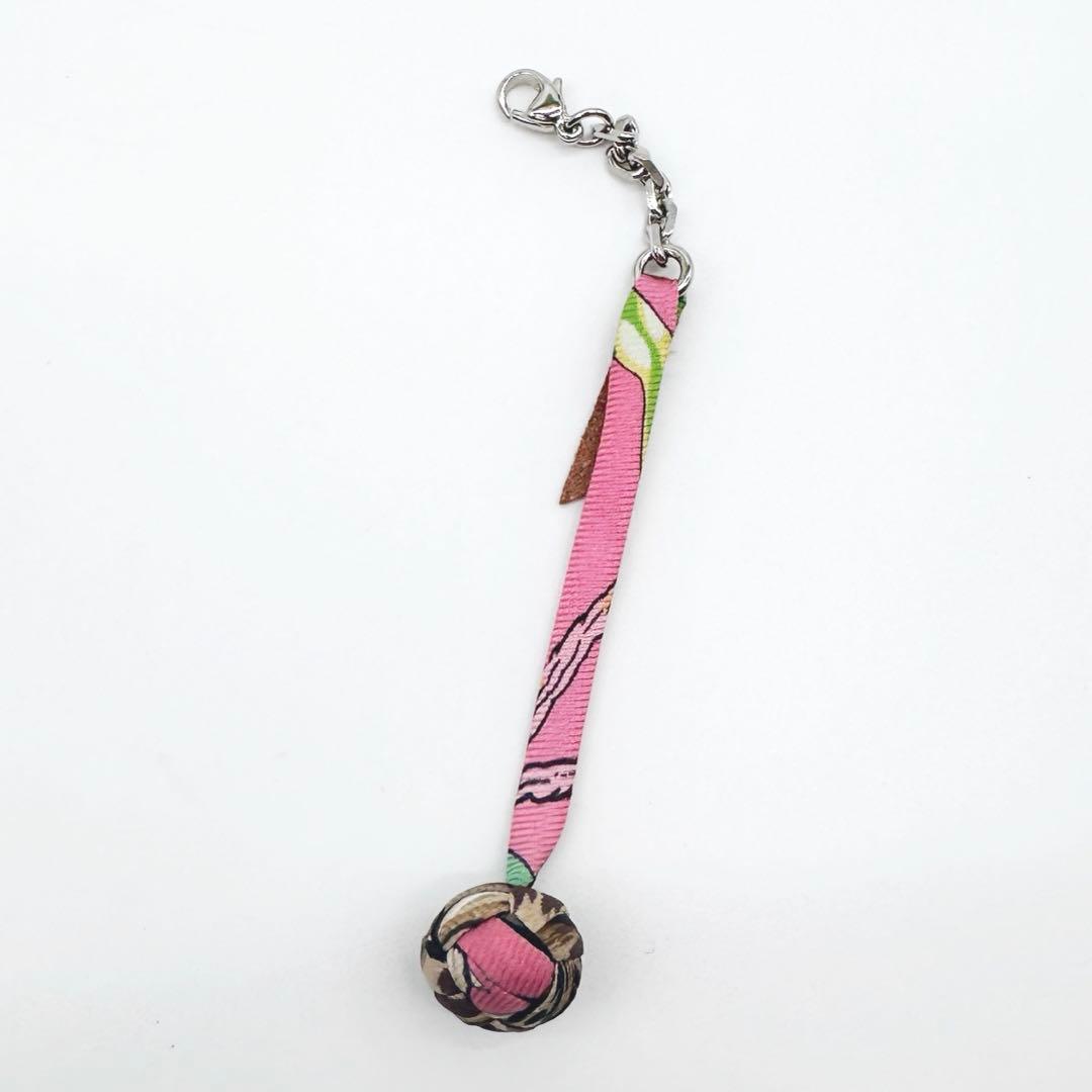 美品☆HERMESエルメス カルメンチータ スカーフ柄 チャーム★B66