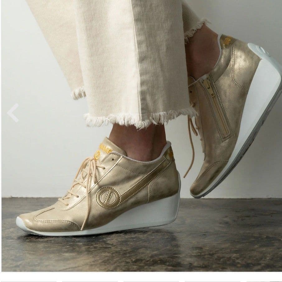 NO NAME 　YOKO　ノーネーム♥ ヒールスニーカー　ゴールド　23cm