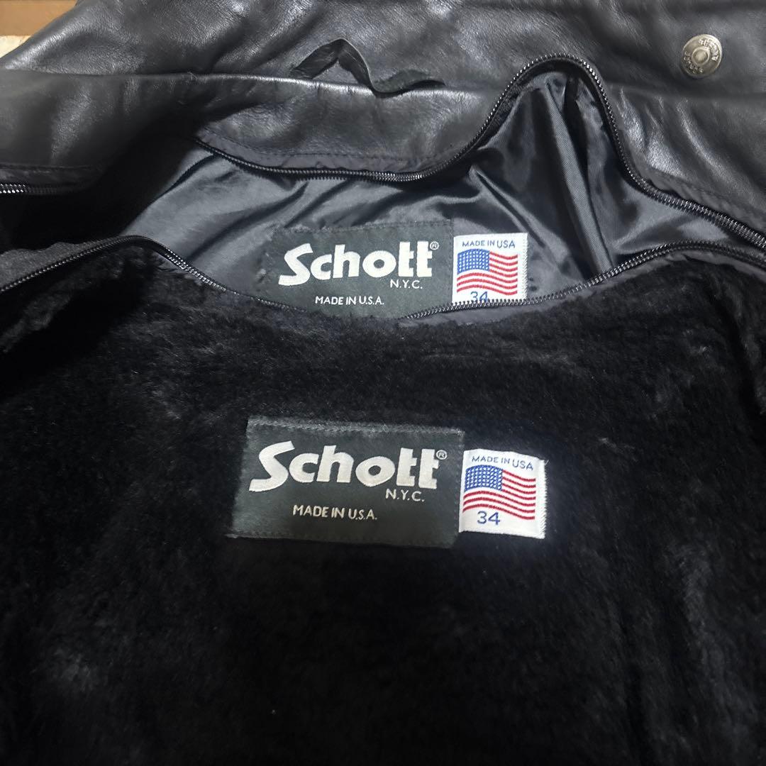 超美品‼️新型schott641 34インチ　シングルライダース　インナーボア付