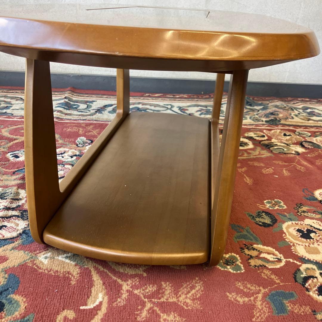 昭和レトロ マルニ 木製オーバルテーブル センターテーブル 古家具 ビンテージ