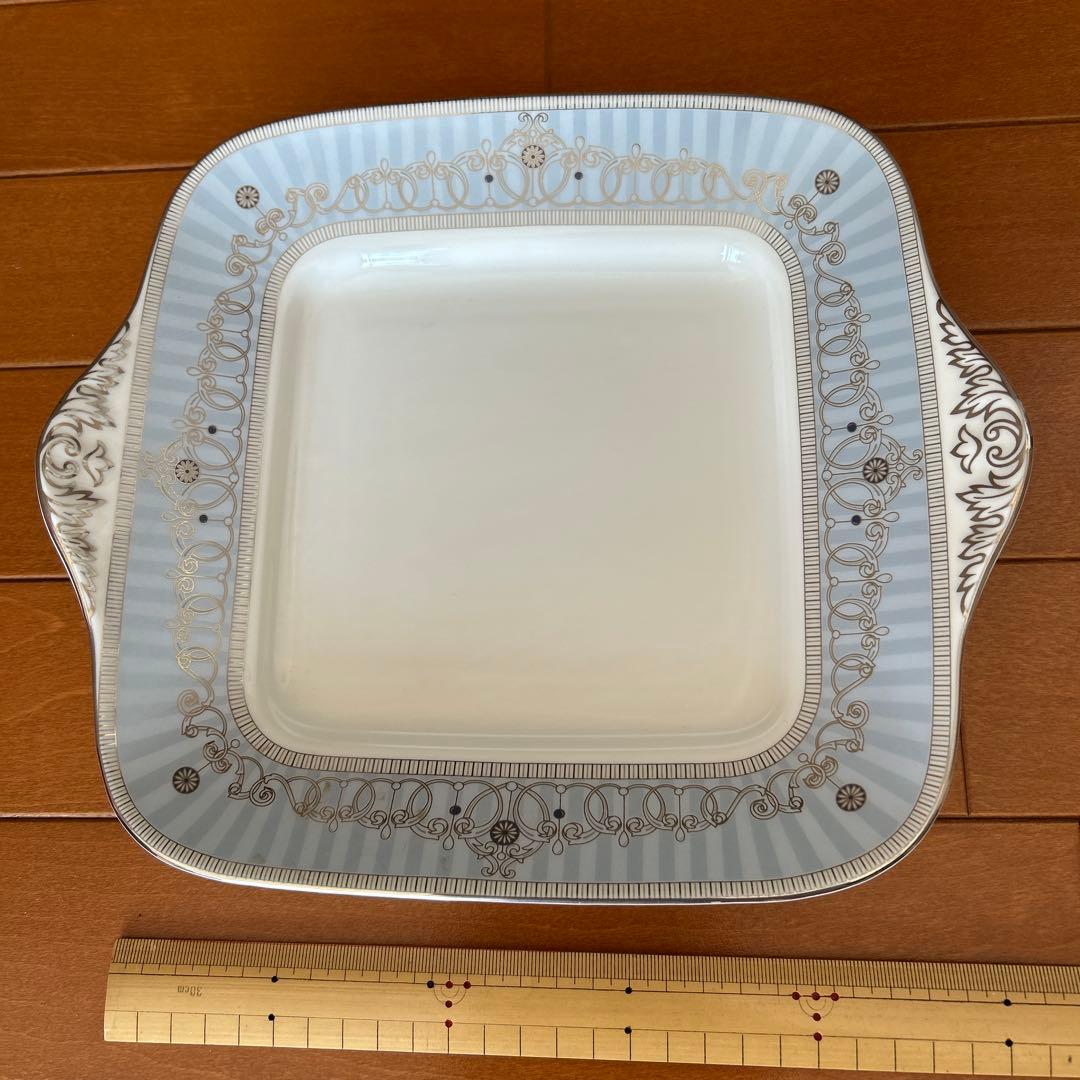  スクエア持ち手付きケーキ角皿