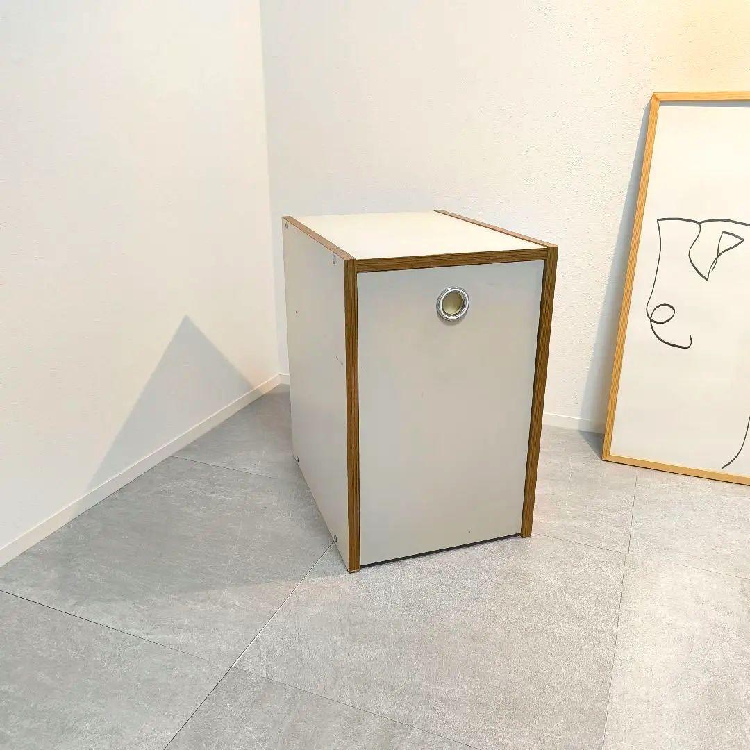 ヴィンテージ　マガジンキャビネット　縦開き　ホワイト　ウッド　韓国