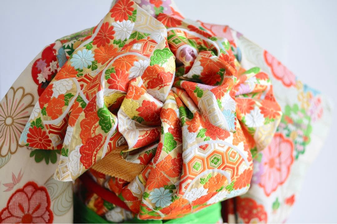 七五三 正絹 アンティーク フルセット 袋帯 7歳 5歳 ハーフ成人式 十三参り