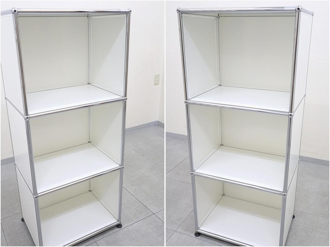 正規品 USM ハラーシステム キャビネット シェルフ 1列3段 ピュアホワイト