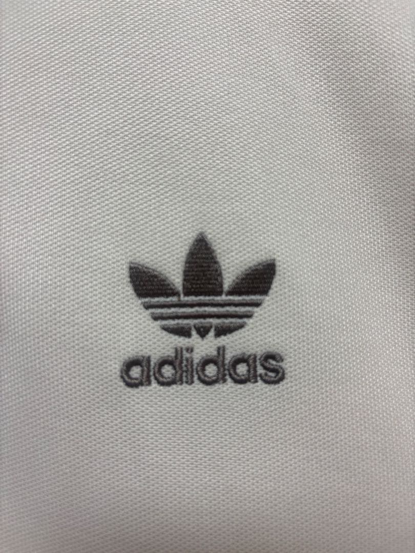 adidas 3ストライプジャージ ホワイト/ブラウン M