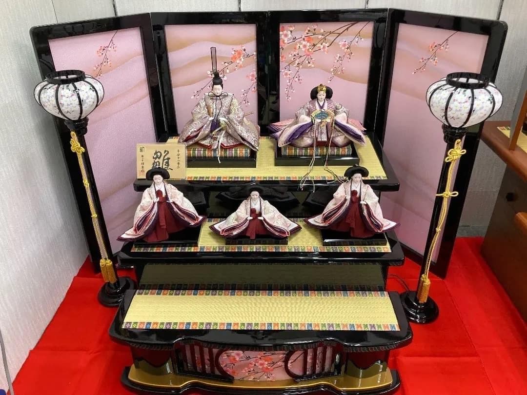 C7 訳あり特価　ひな壇飾り　雛人形三段　雪洞付き　ひな人形三段かざり