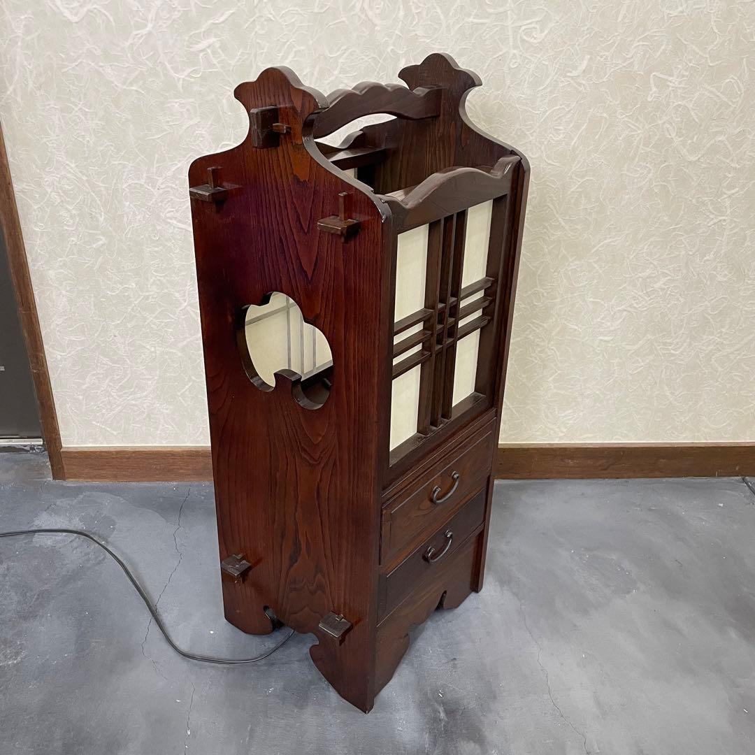 民藝家具　行灯　行燈　引き出し付き　間接照明　ランプ　古道具　ルームライト　照明