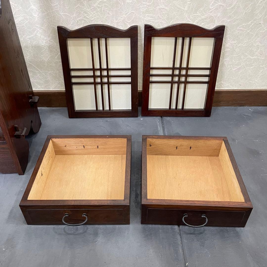 民藝家具　行灯　行燈　引き出し付き　間接照明　ランプ　古道具　ルームライト　照明