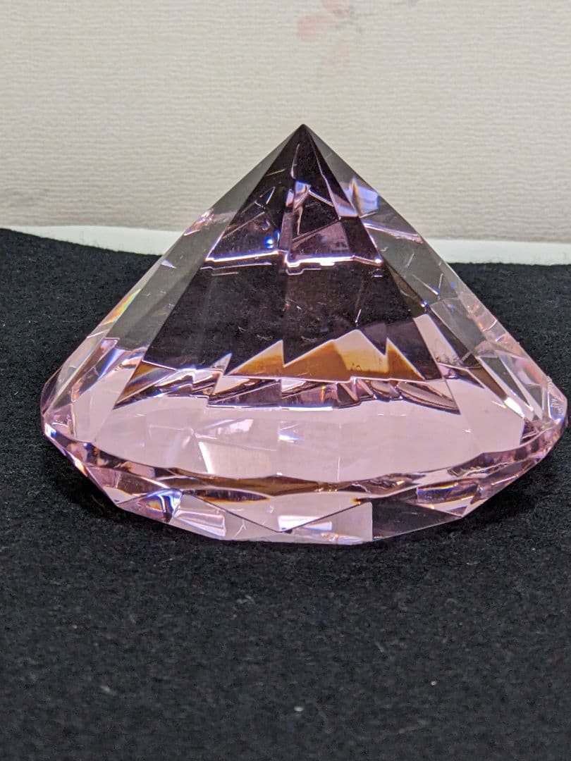 ♦ローゼンタール ドイツ製 ダイヤモンド形ピンク色 ガラスペーパーウェイト