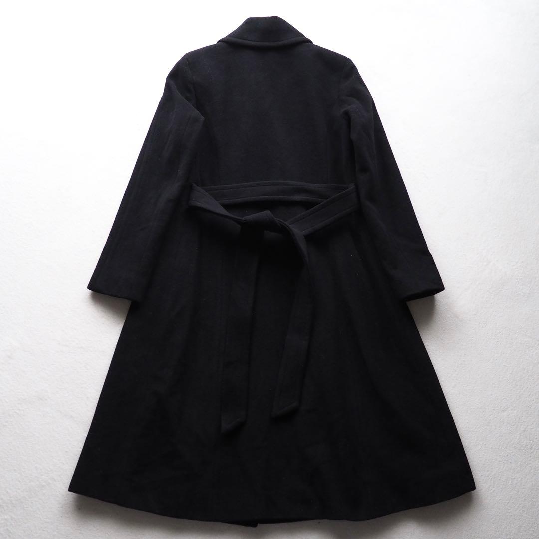 ローレン ラルフローレン イタリア生地 ウール カシミヤ ロングコート 黒