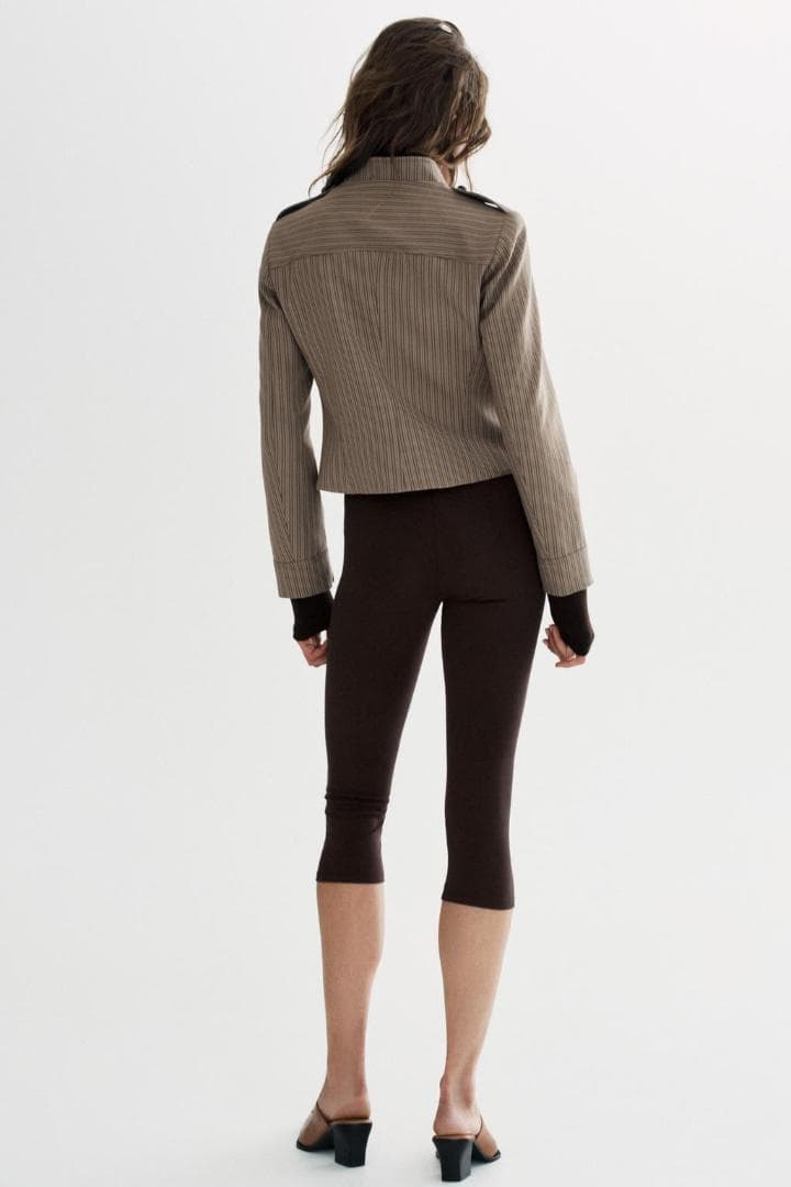 【ZARA】 ストライプ柄フィットブレザー M