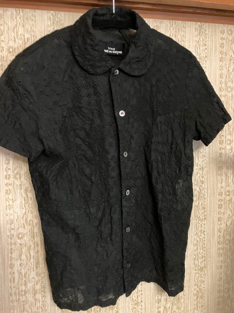 tricot COMME des GARÇONS 半袖　レース　シャツ 黒