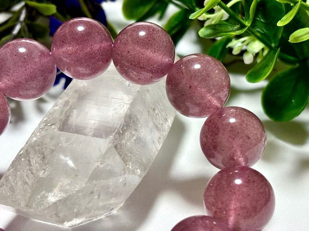 究極品質　聖なる愛の守護石　タンザニア産　プリズムモーヴストロベリークォーツ