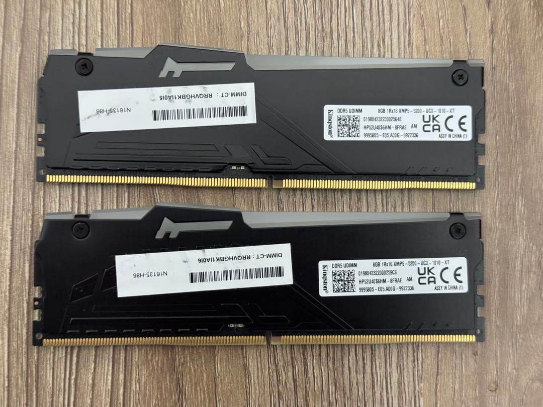 KingstonDDR5 UDIMM 8GB 5200 2枚
