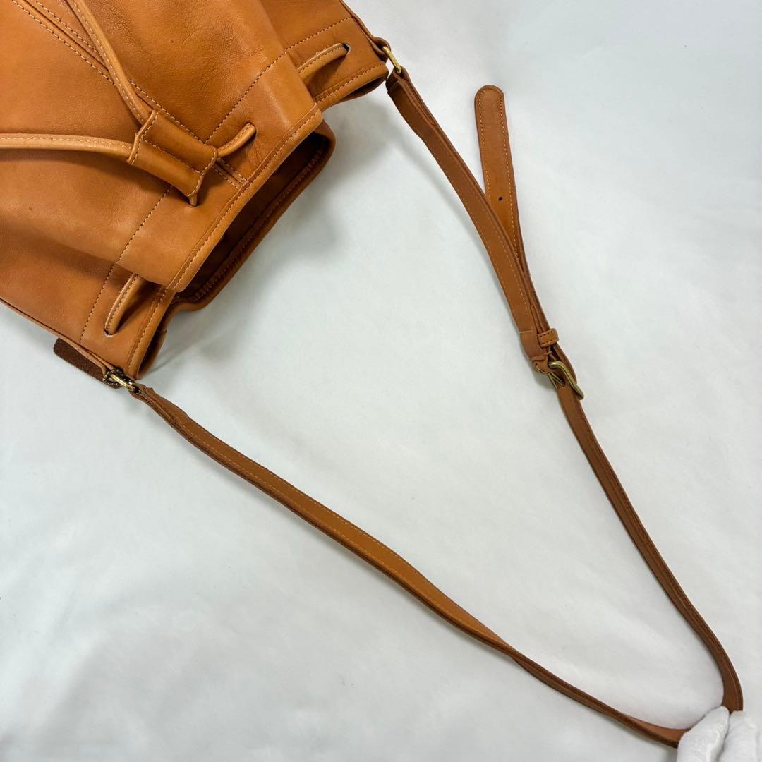 【美品/付属品完備】オールドコーチ 4714 ショルダーバッグ 巾着 レザー 茶
