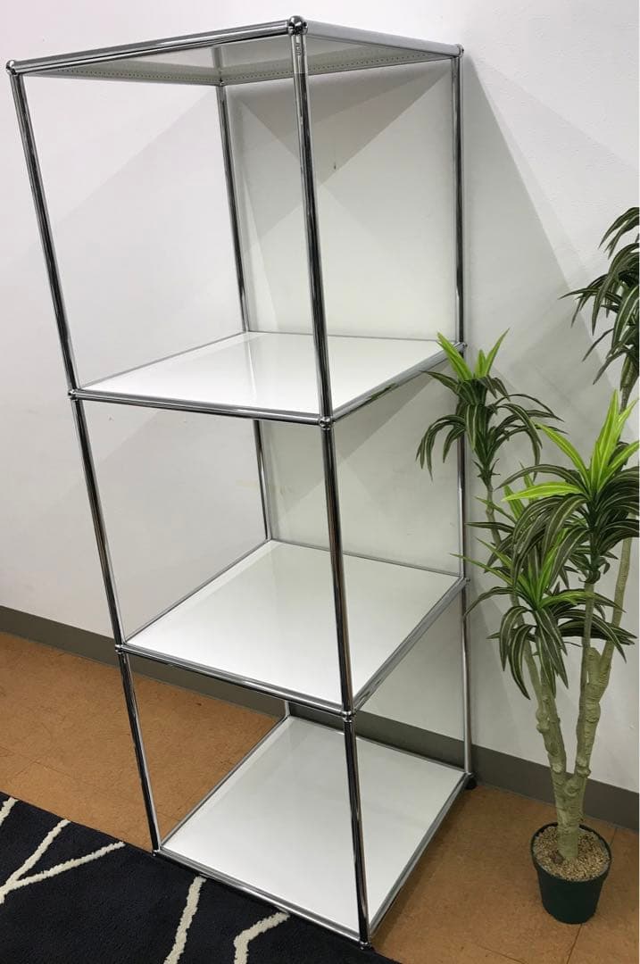 USMハラー 1列4段 ピュアホワイトのラック2個セットです。