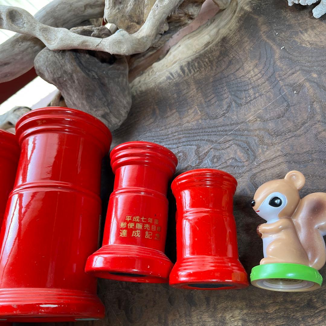 レトロ／郵便ポスト貯金箱／希少／特大・大・中・小【まとめ売り4点＋１】