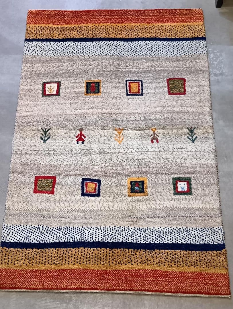 ペルシャ絨毯　ギャッベ　手織り　イラン(37)