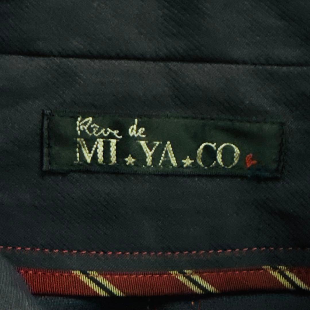 【MI.YA.CO】トレンチコート　レディース　ウエストリボン　濃紺　Fサイズ