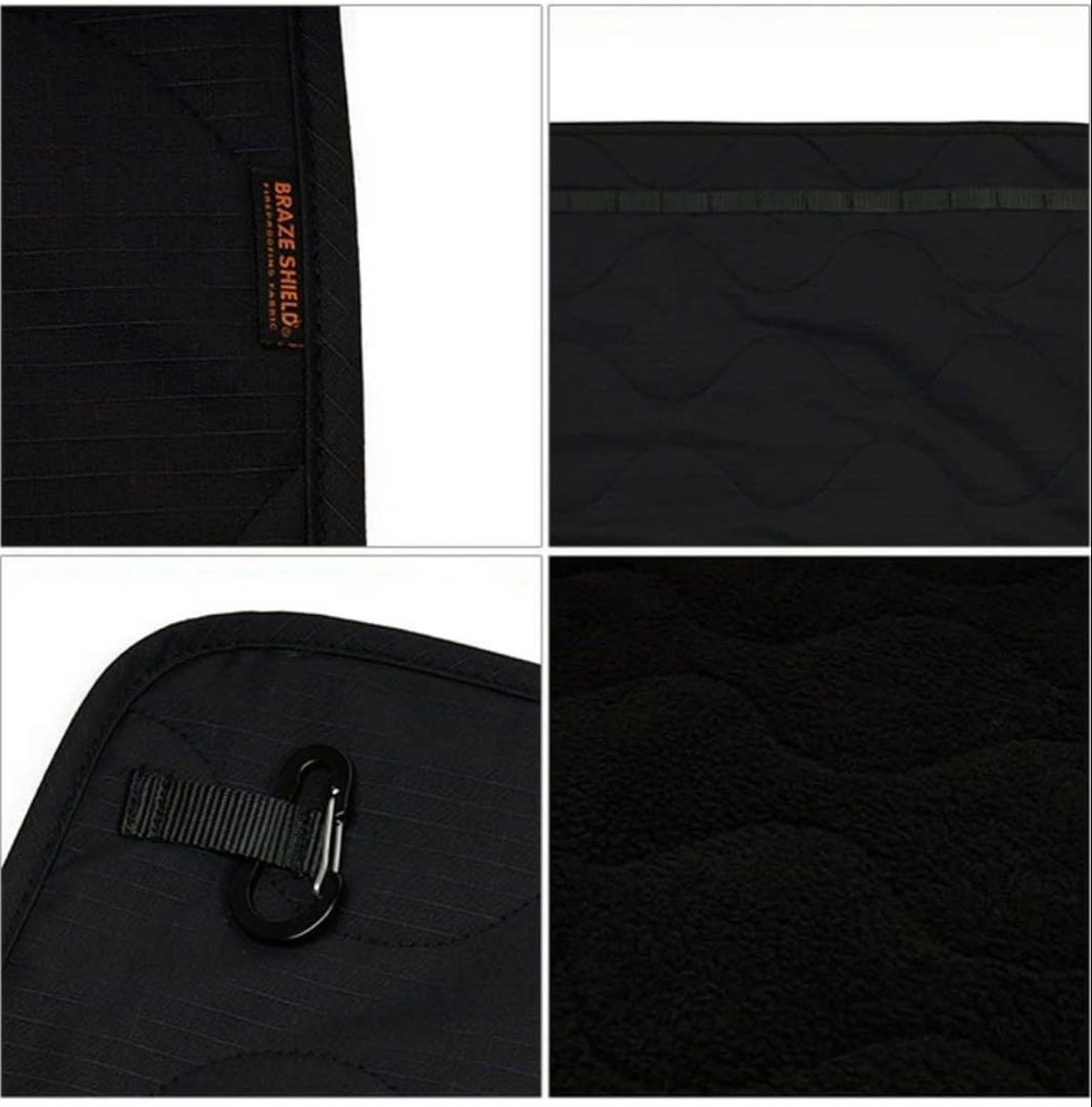 難燃　グリップスワニー キルトブランケット GSA-77 ブラック