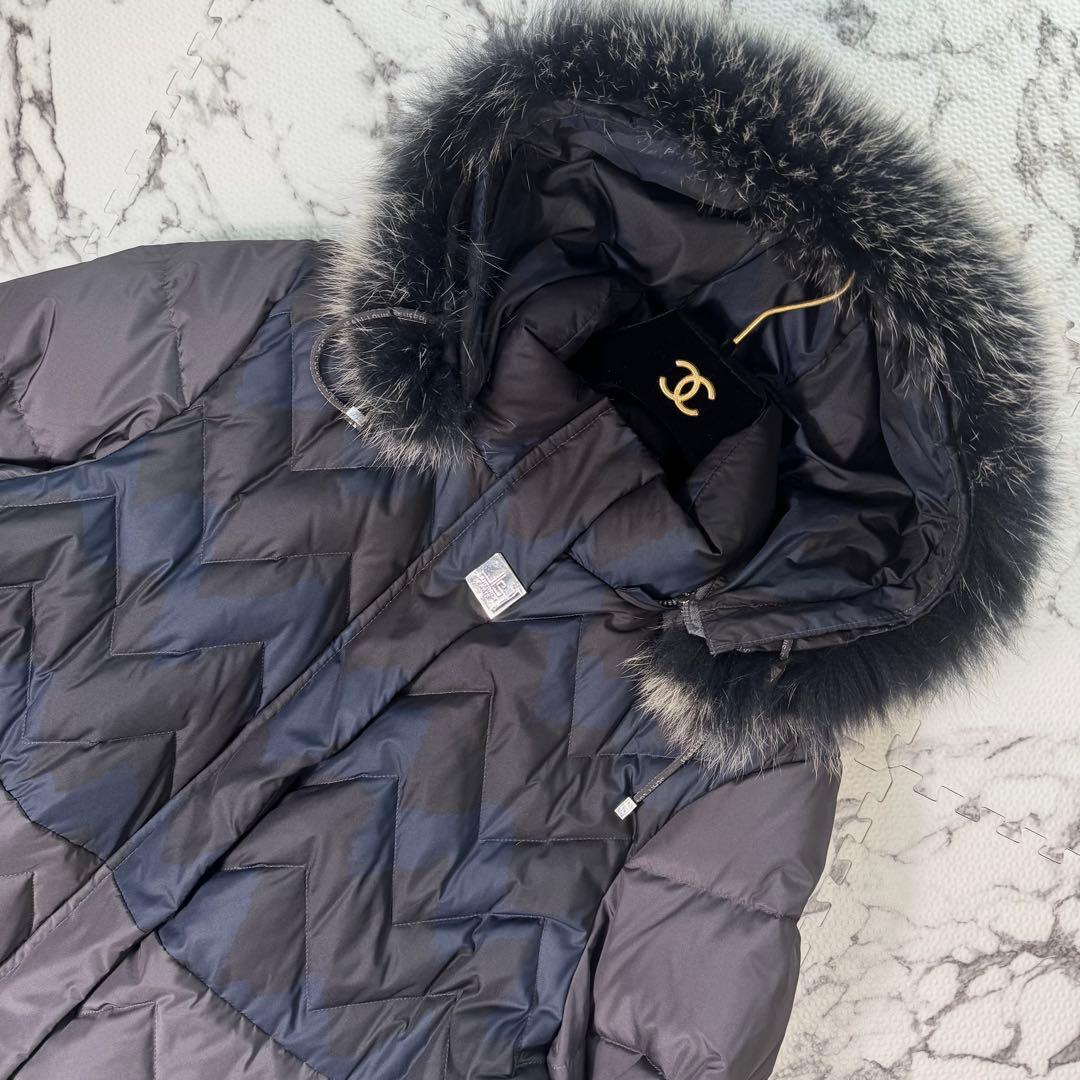 ジャンルイシェイル　ダウンコート　フォックスファー　キルティング　2way