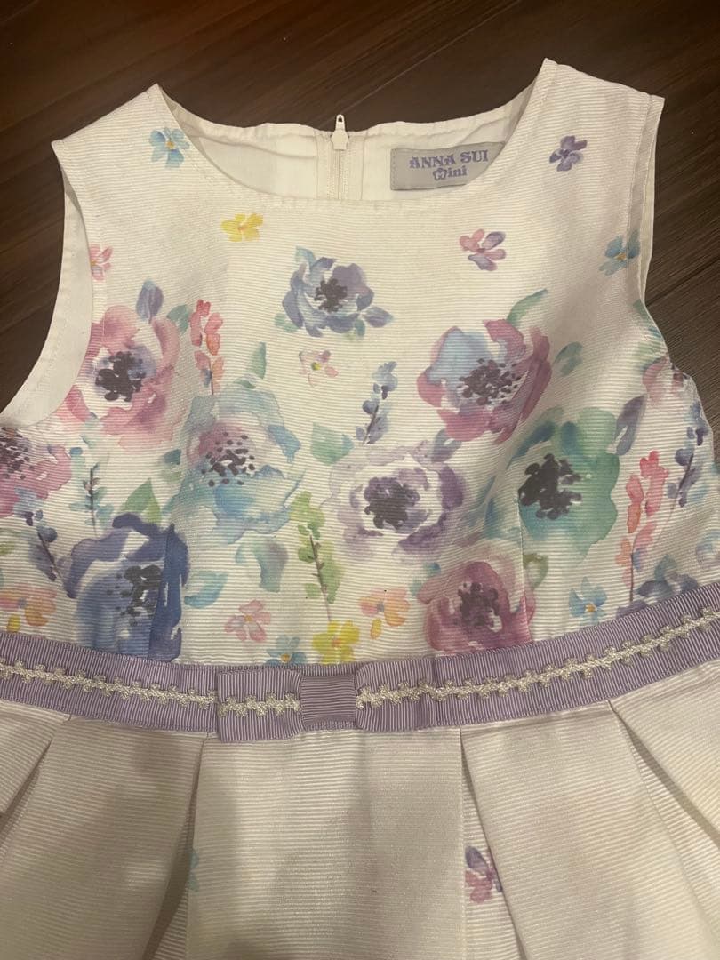 美品✨ANNA SUI mini 水彩花柄ワンピース　日本製　セレモニー