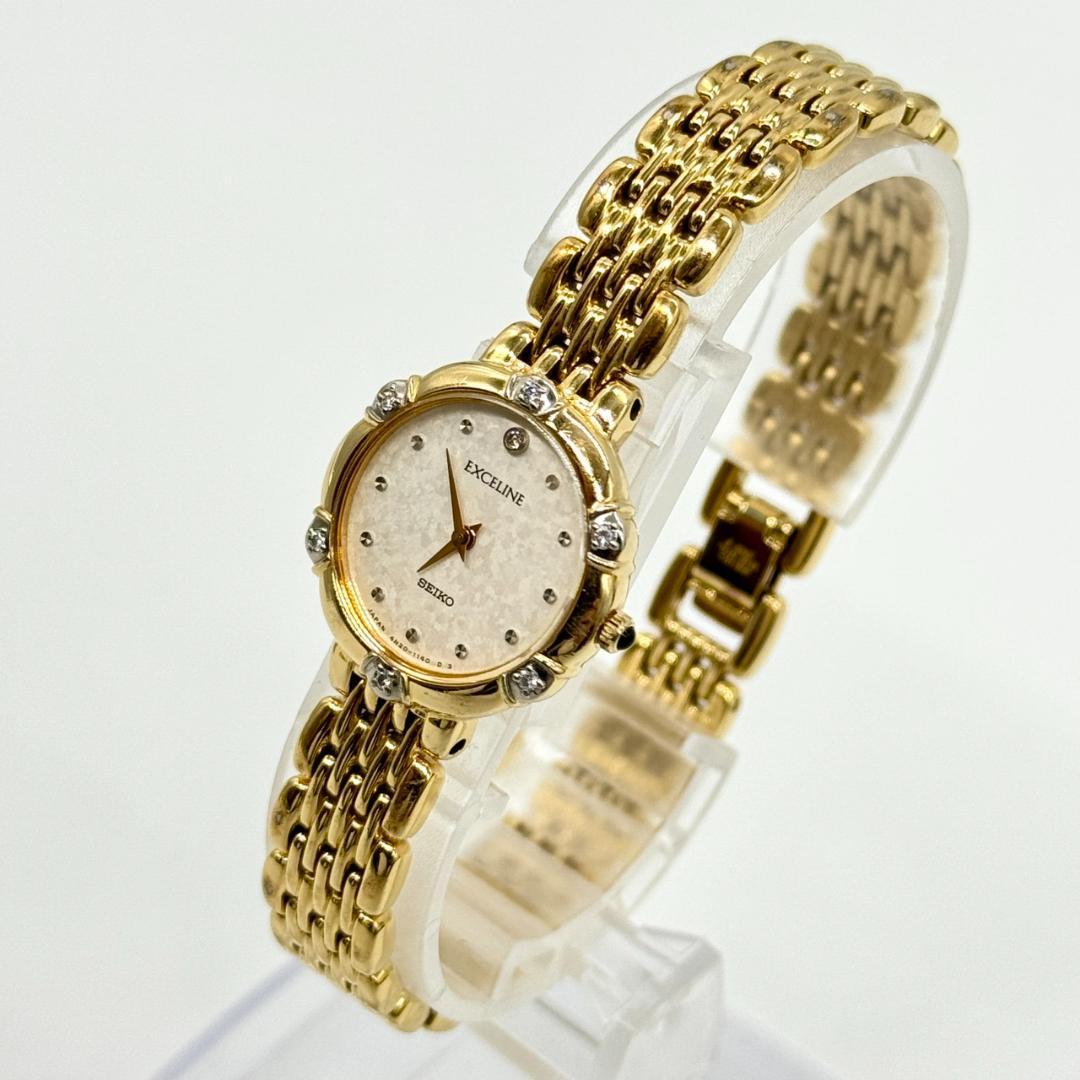 稼働品 SEIKO セイコー EXCELINE 腕時計 シルバー文字盤 ２針