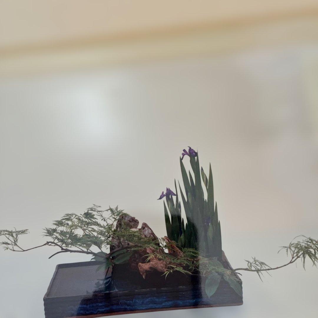 花器水盤　三彩　生け花華展用に